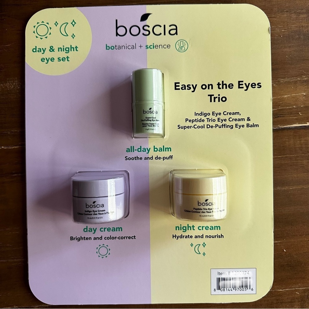 Boscia Botanical Science Day Night Easy on The Eyes Trio Eye Balm Peptide Cream